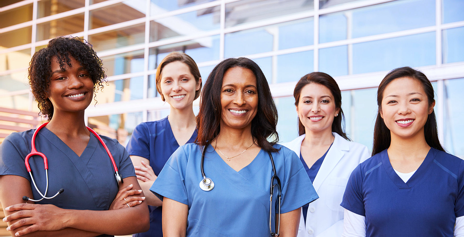 group of medical professional smiling